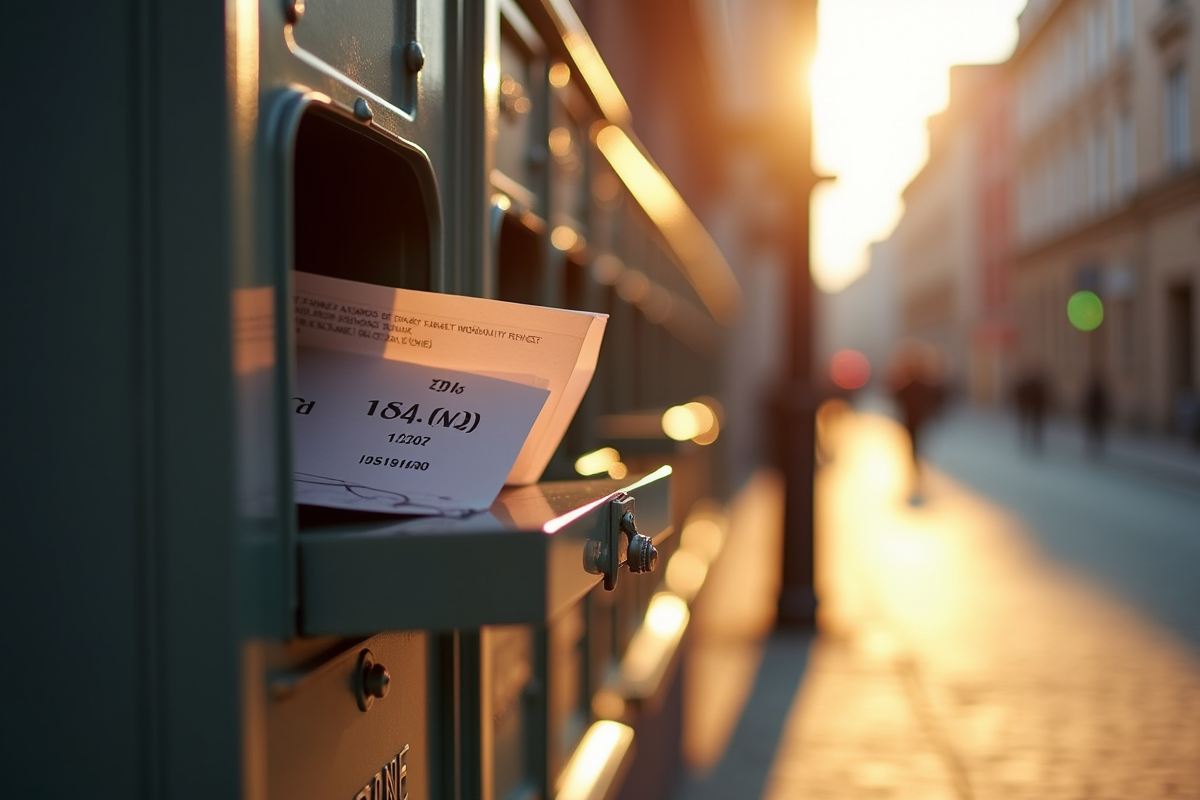 Boîtes aux lettres dans une rue ensoleillée de Lille
