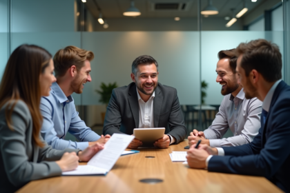 Groupe de professionnels en réunion de travail