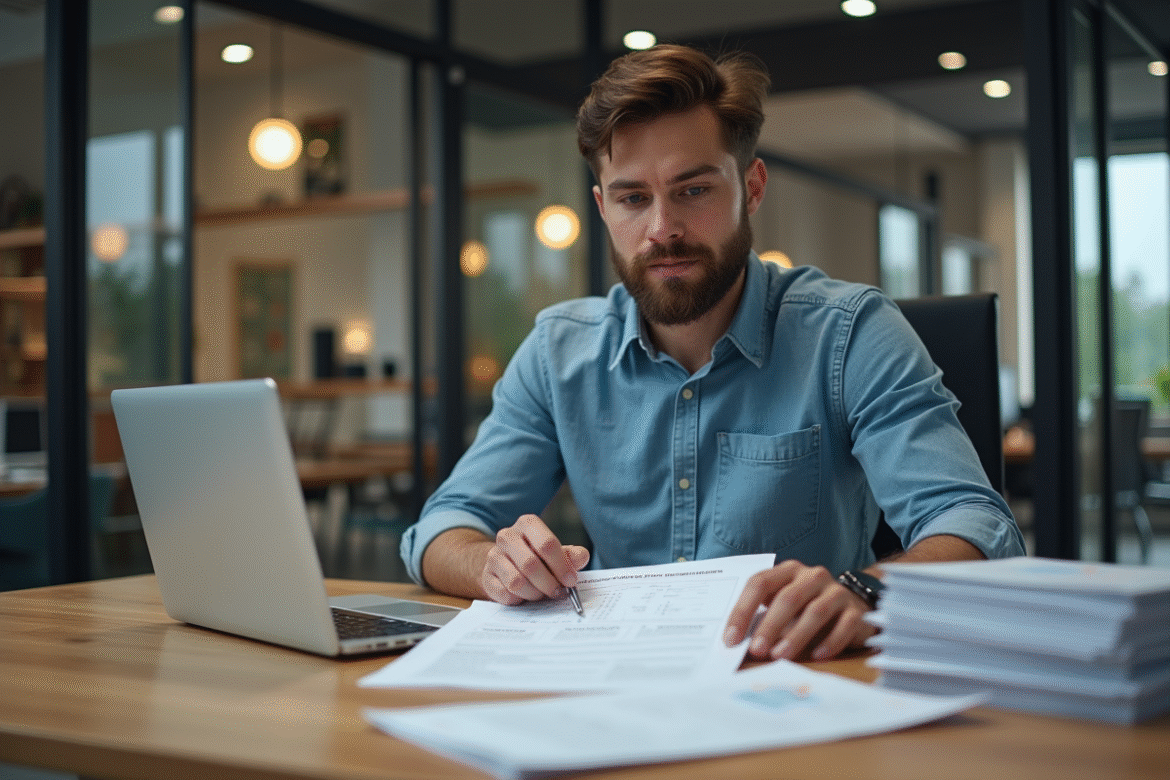 Jeune homme analysant un graphique de modèles linguistiques
