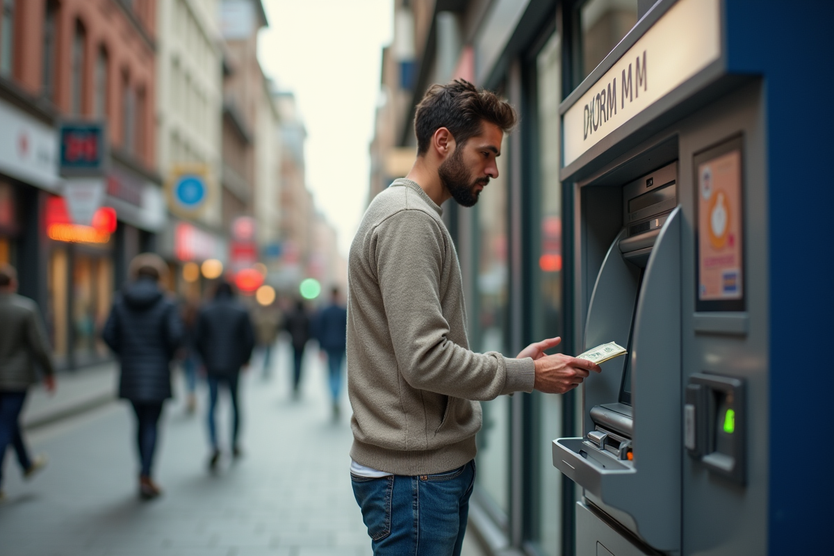 Jeune homme retirant de l